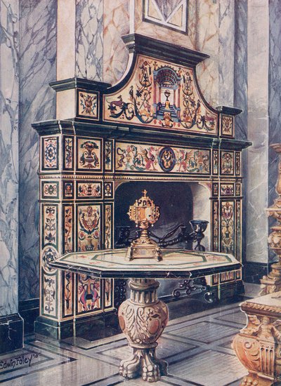 Chimneypiece in Coloured Mosaic. Florentine. Table in Coloured Mosaic. Florentine by Edwin John Foley